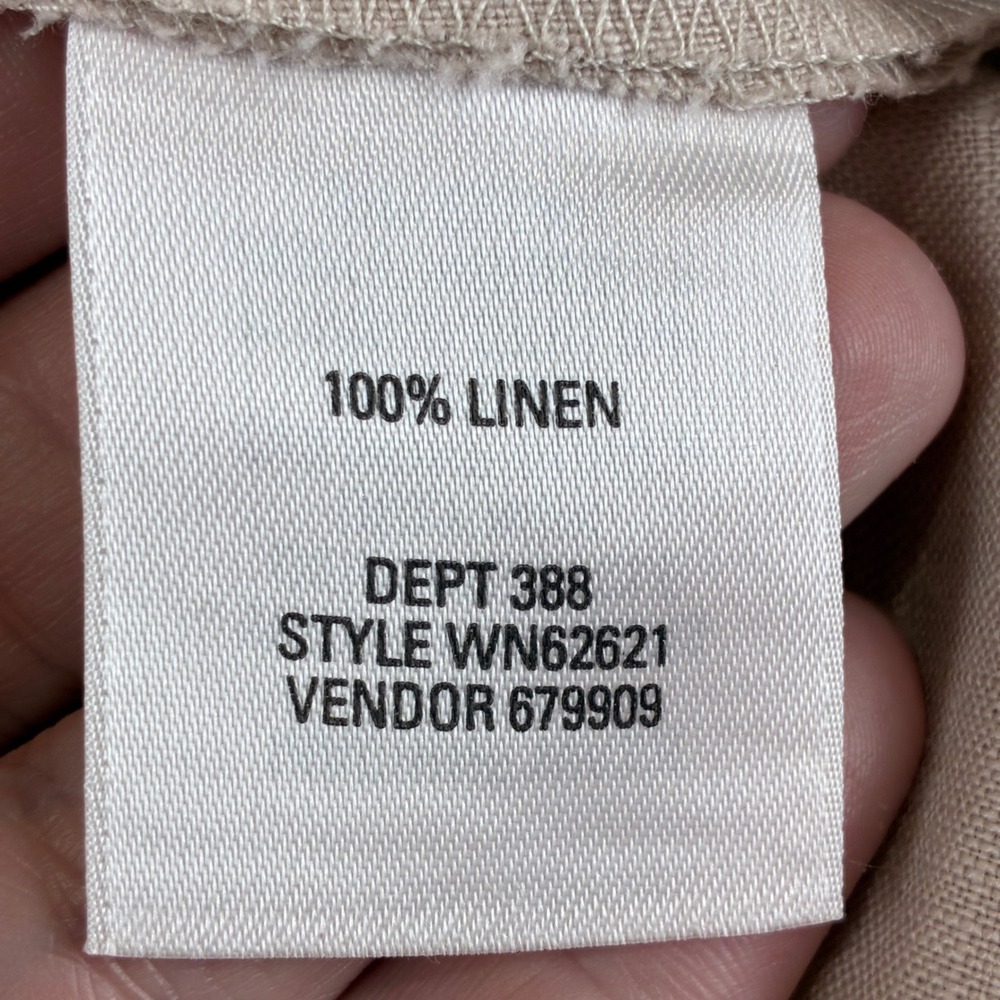 Nordstrom Linen Wrap Skirt 14 Boho Coastal Grandma Cottagecore Embroidered Hem - Picture 10 of 13